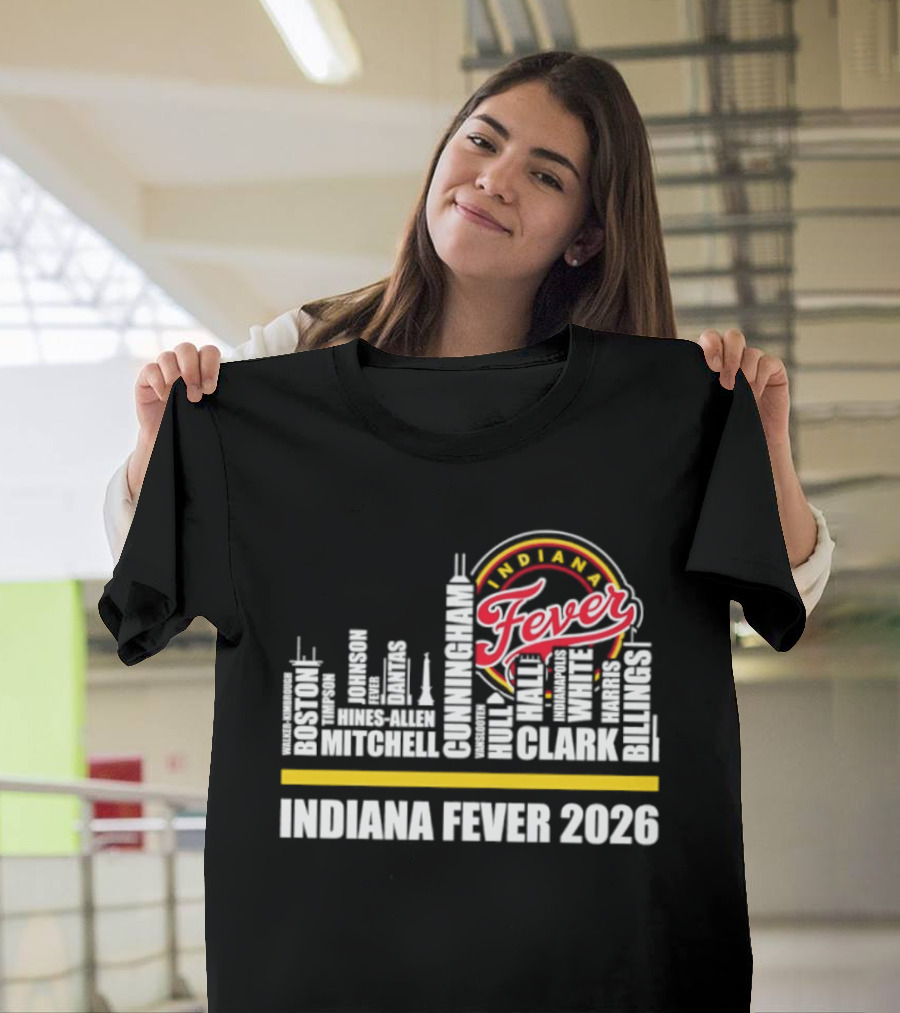 Indiana Fever 2026 Roster Skyline WNBA T-Shirt