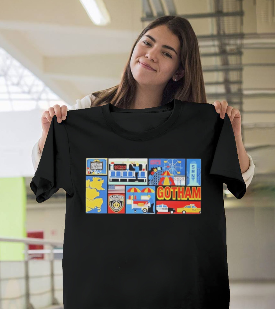 Gotham Stadium Clayface Gotham City Amusement Park Taxi T-Shirt