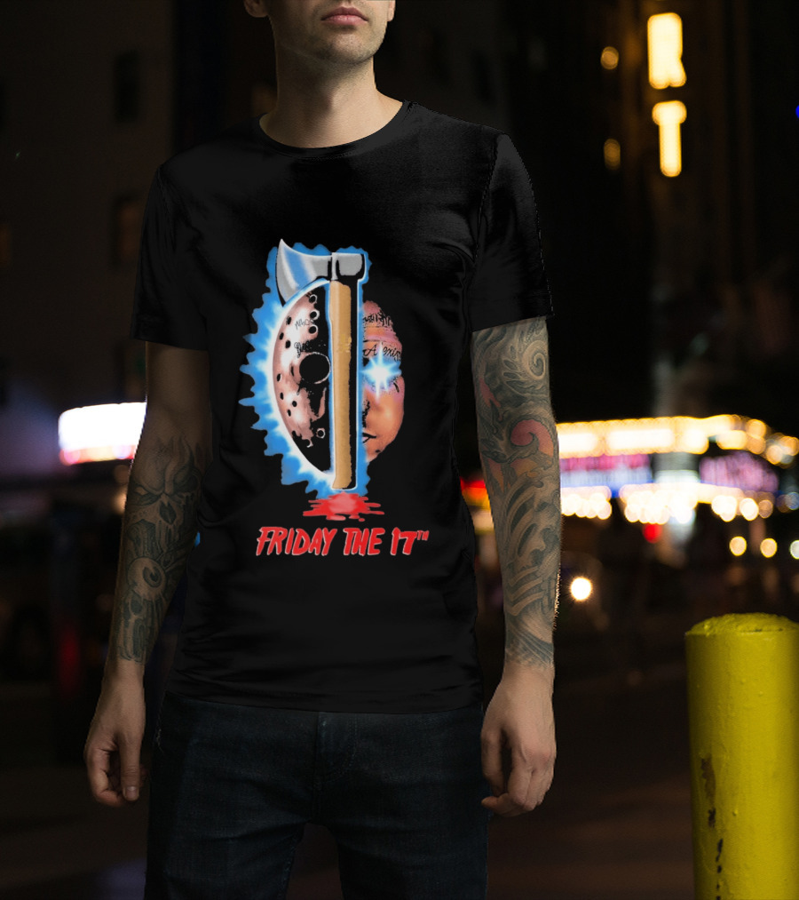 Ouija Macc Friday The 17th Part VII Axe Horror Mask T-Shirt