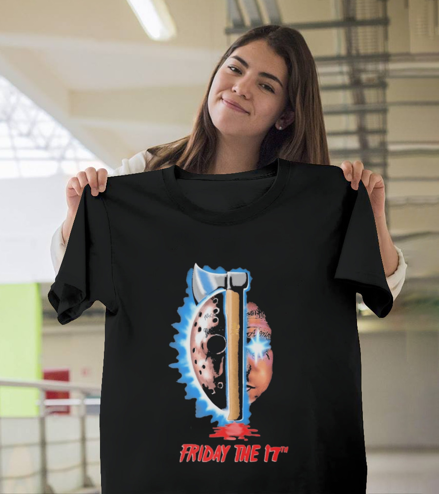 Ouija Macc Friday The 17th Part VII Axe Horror Mask T-Shirt