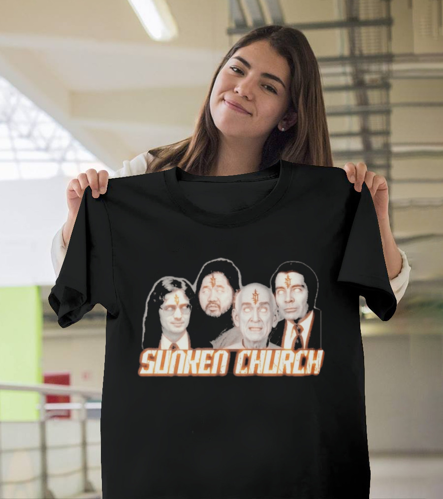 Ouija Macc Sunken Church With Four Figures And Symbol On Foreheads T-Shirt