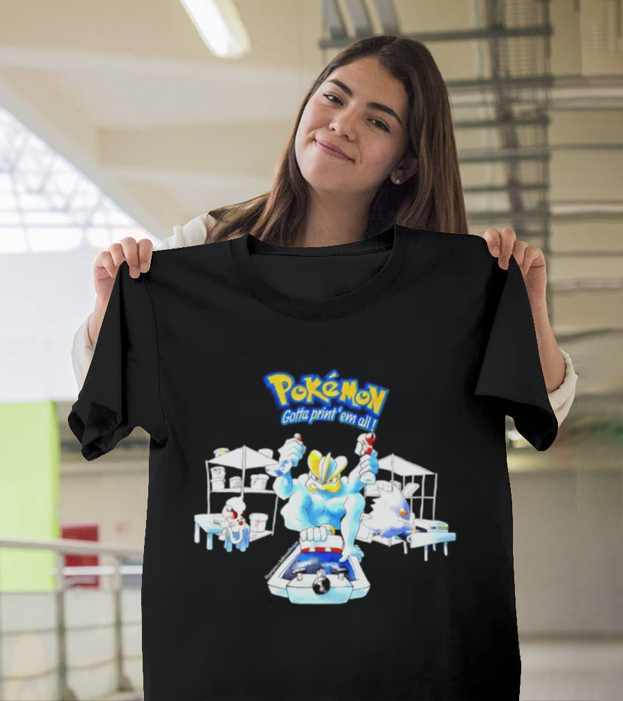 Pokemon Gotta Paint 'Em All Machamp Smeargle Gengar T-Shirt