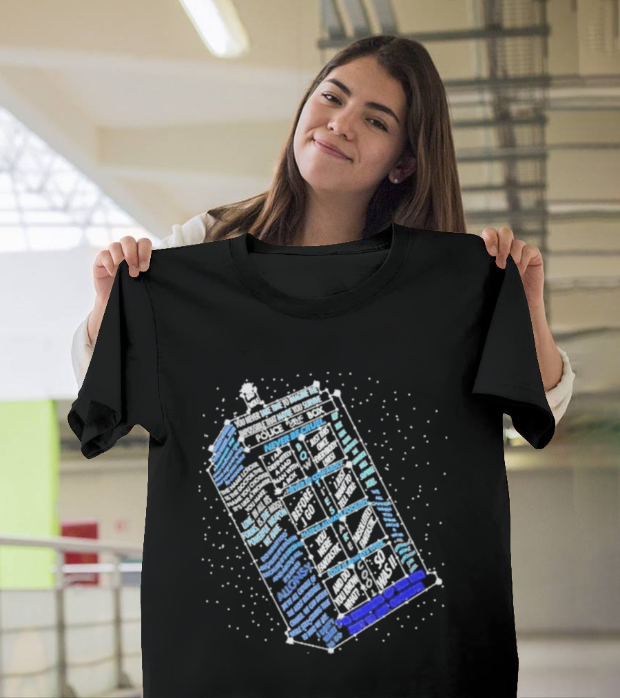 Wibbly Wobbly Timey Wimey The Doctor's Lexicon Blue Box The Reel Rejects T-Shirt