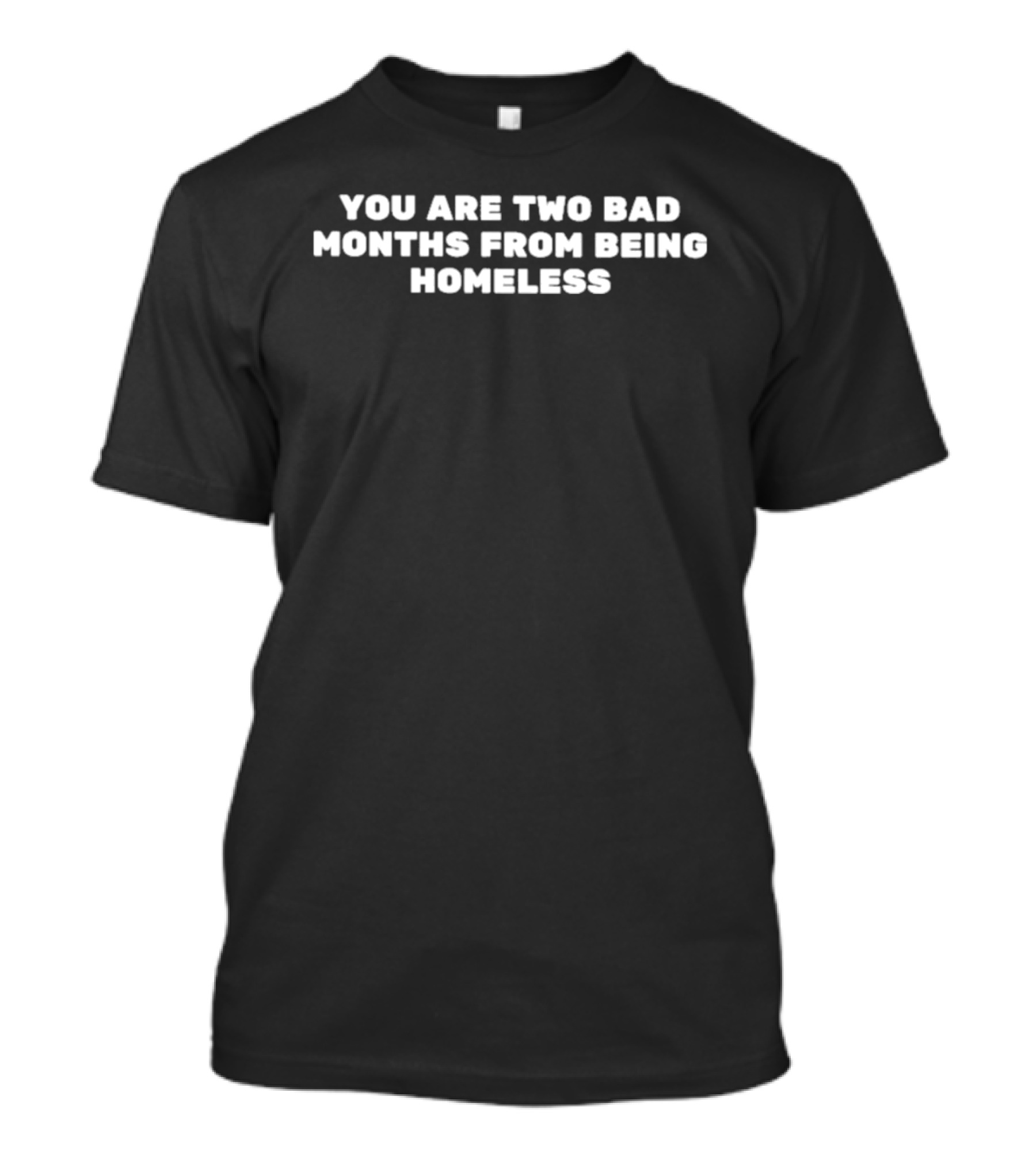 You Are Two Bad Months From Being Homeless Awareness T-Shirt