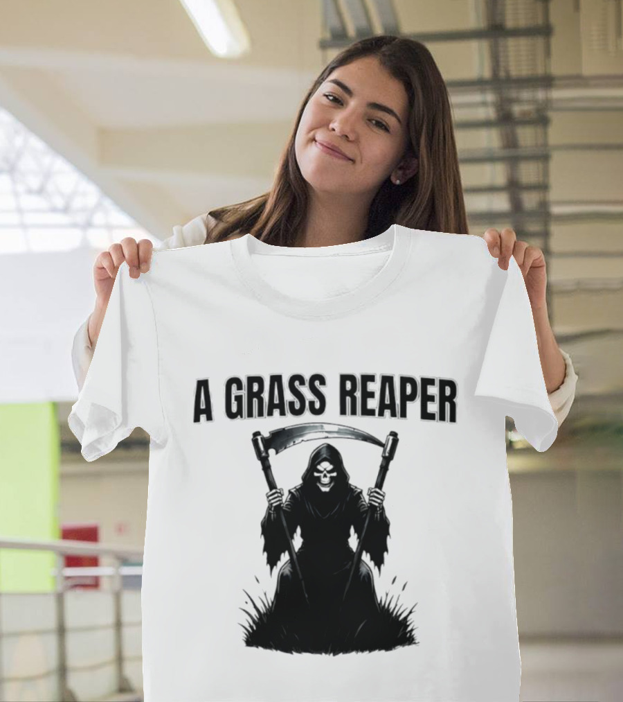 A Grass Reaper Lawn Mower Gardening T-Shirt