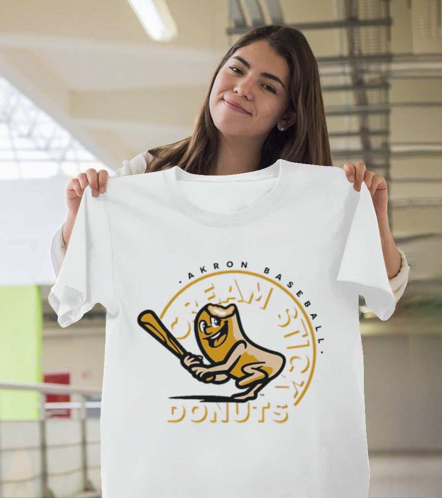 Cream Stick Donuts Akron Baseball T-Shirt