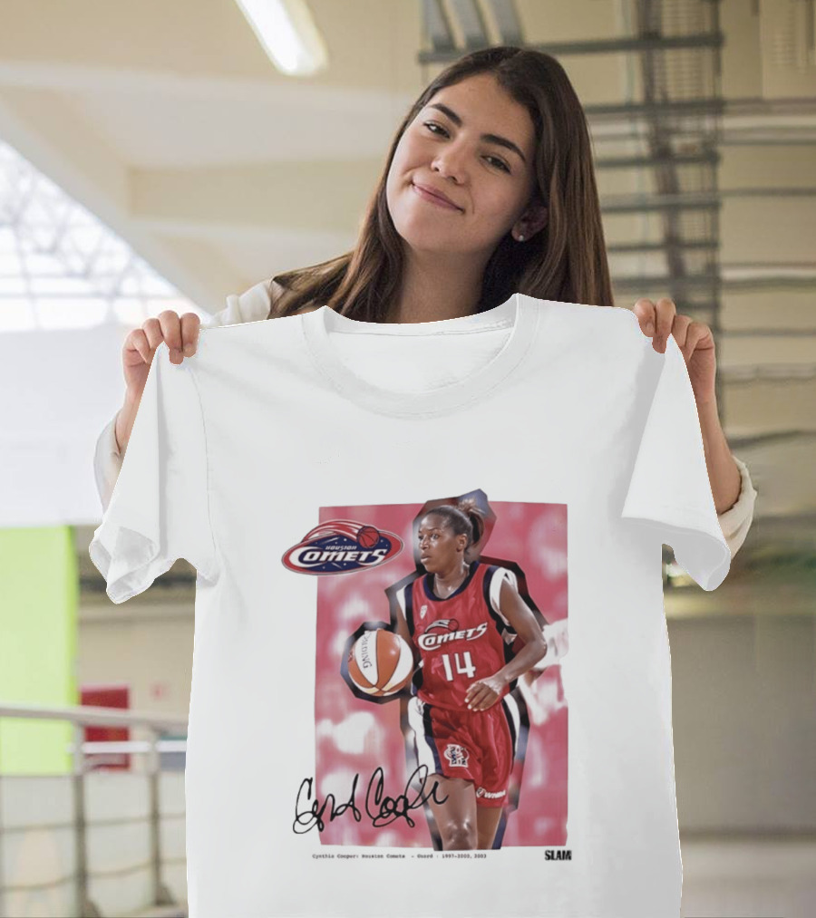 Cynthia Cooper Houston Comets 14 WNBA SLAM Legends T-Shirt