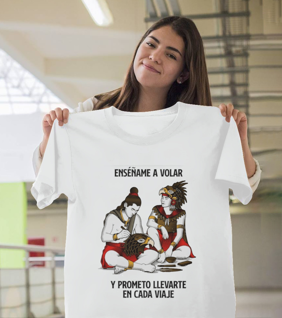 Enséñame A Volar Prometo Llevarte En Cada Viaje Guerrero Águila Guerrero Jaguar T-Shirt
