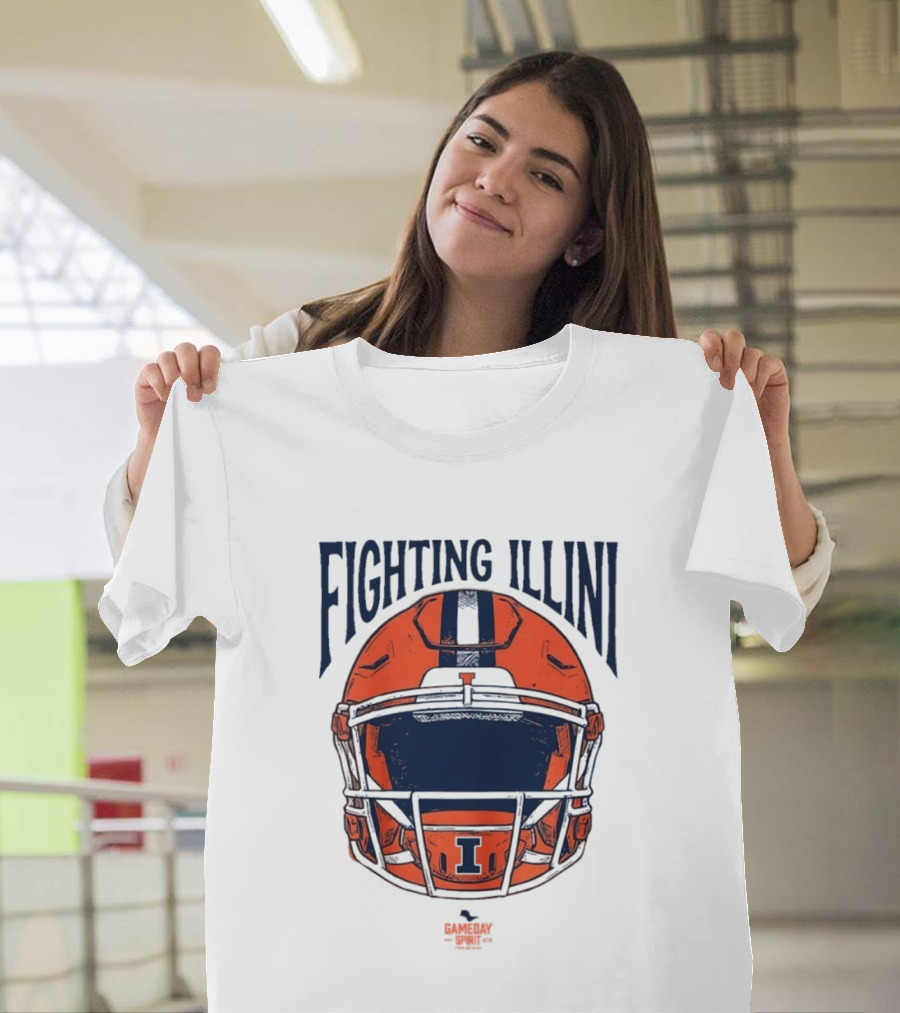 Fighting Illini 2026 Game Day Helmet Illinois Football T-Shirt