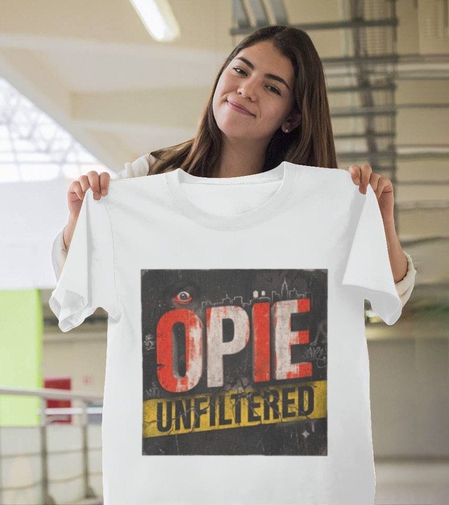 Opie Unfiltered Podcast Eye Graffiti Cityscape T-Shirt