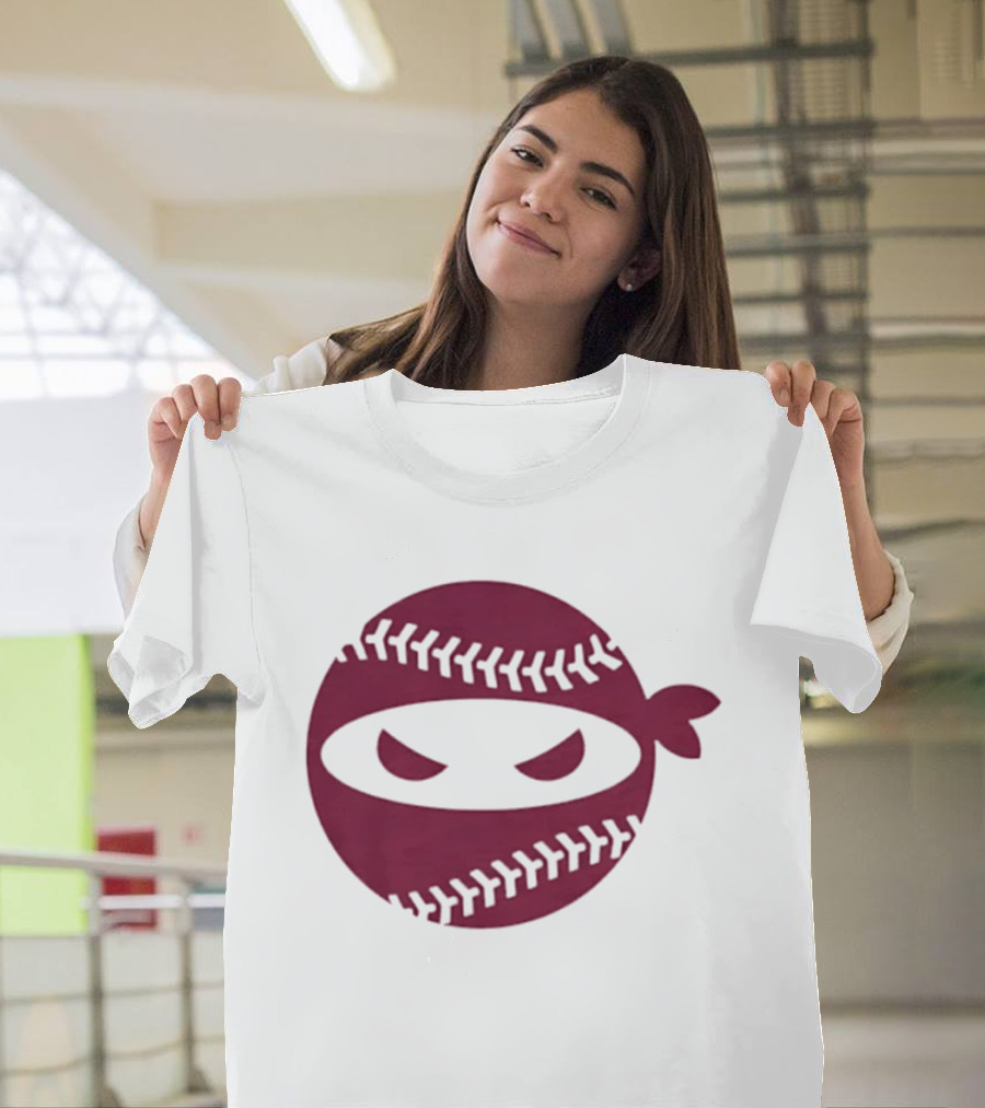 Pitching Ninja Baseball Emblem Emily's Fight T-Shirt