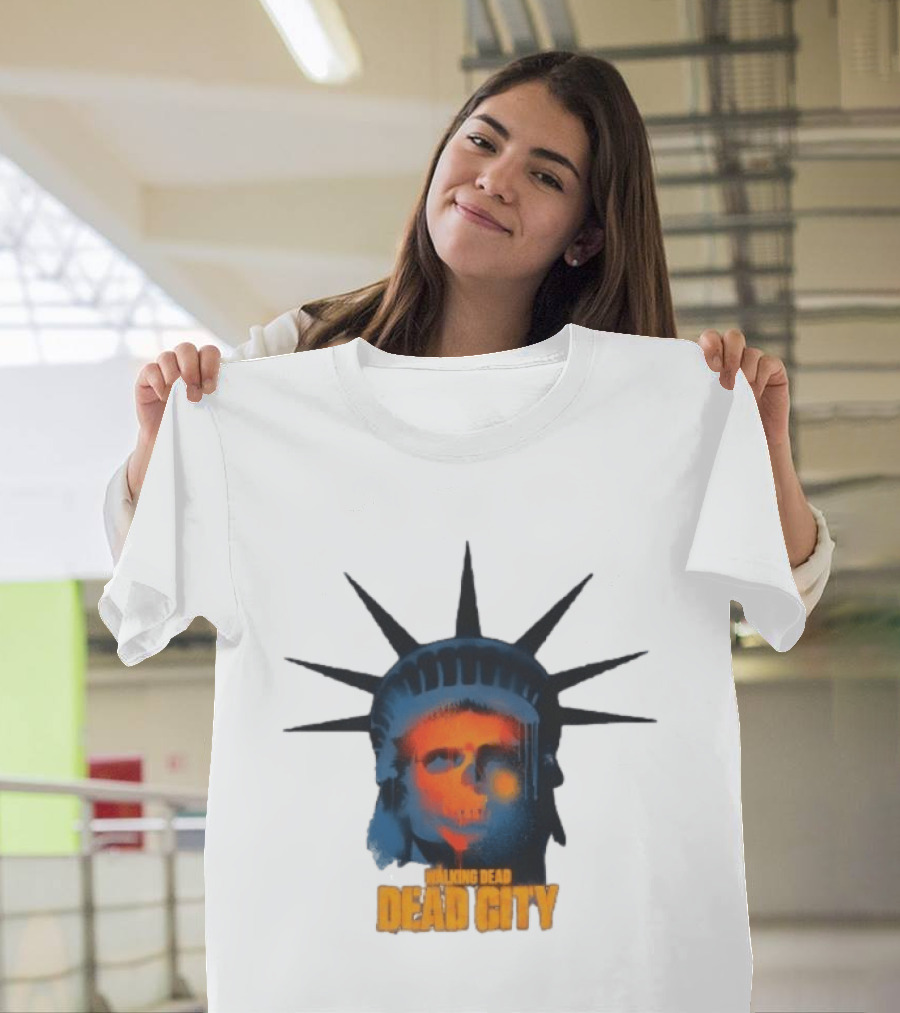 Walking Dead Dead City Statue Skull Graffiti T-Shirt