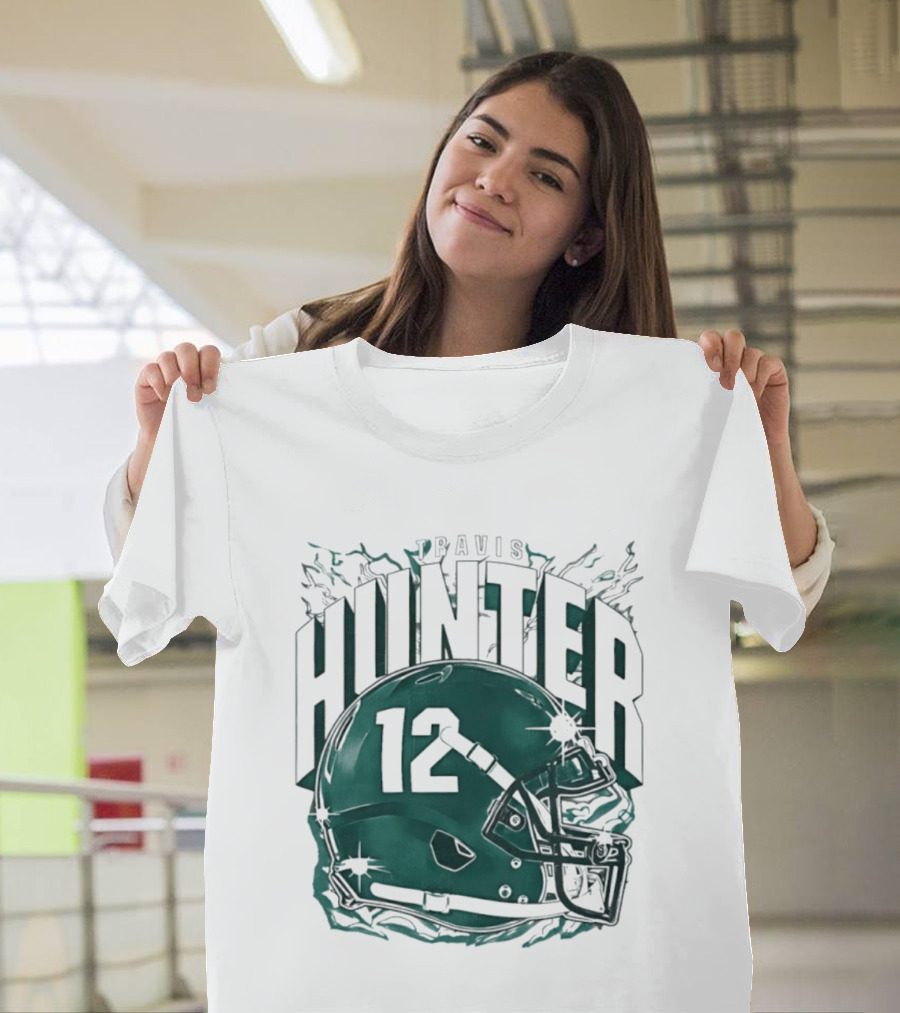 Travis Hunter 12 Helmet Jacksonville Jaguars Sports Fan T-Shirt