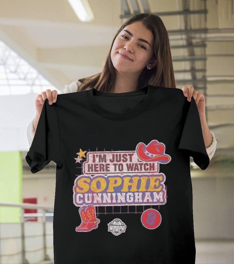 I'm Just Here To Sophie Cunningham WNBA Cowboys Hat Boots Star 8 T-Shirt