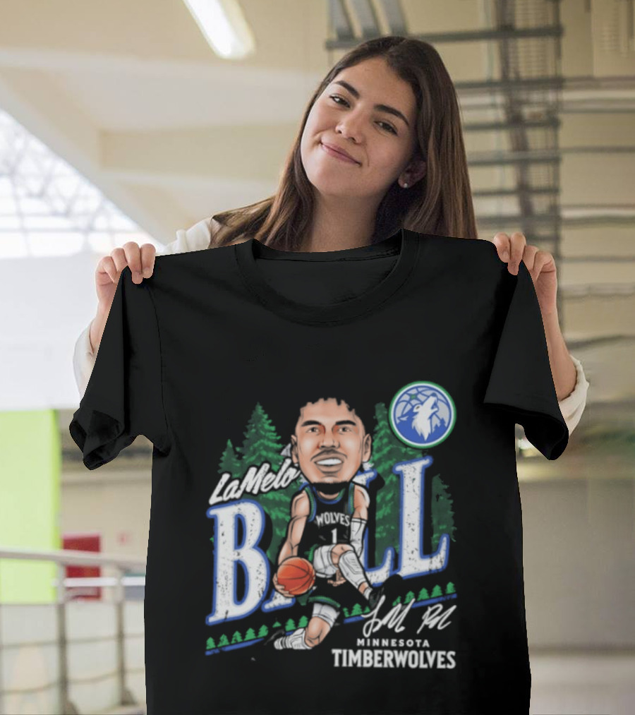 LaMelo Ball Minnesota Timberwolves Basketball Player Caricature T-Shirt