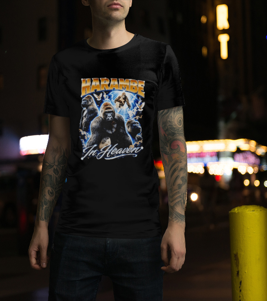 Harambe In Heaven Gorilla And Angels T-Shirt