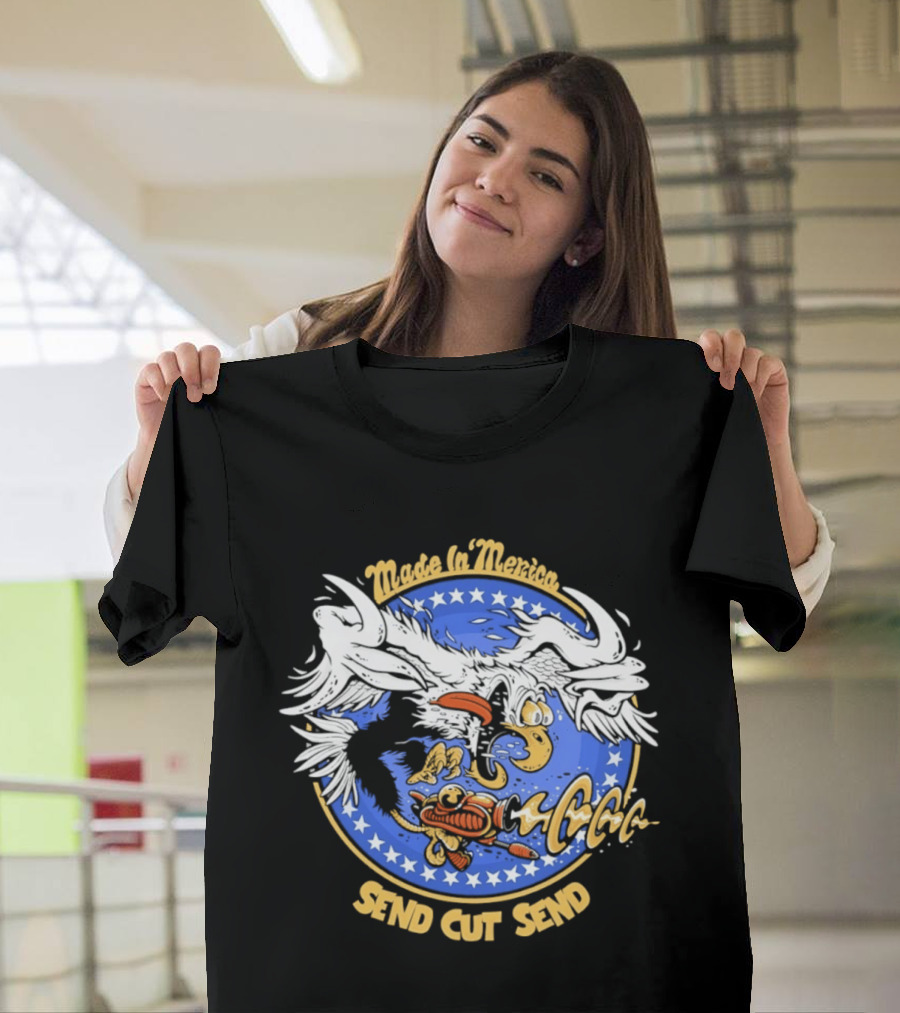 Made In 'Merica Eagle Send Cut Send Stars And Stripes T-Shirt