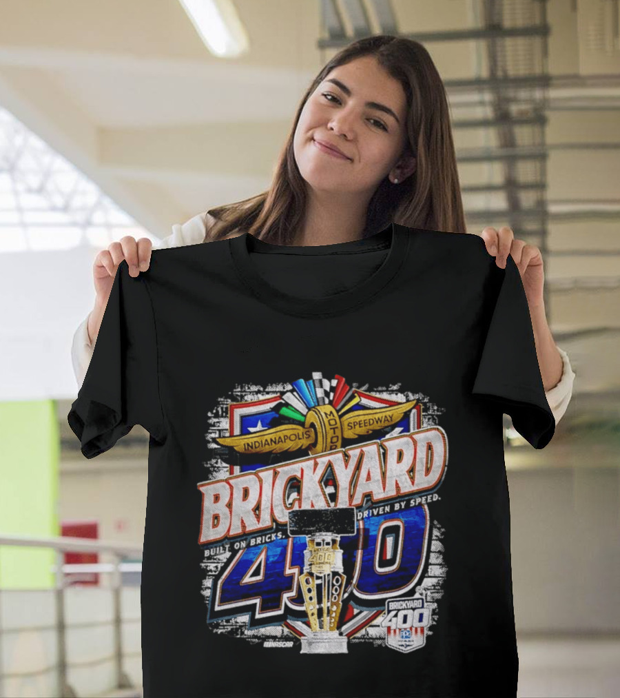 NASCAR Brickyard 400 Indianapolis Motor Speedway Built On Bricks Driven By Speed T-Shirt