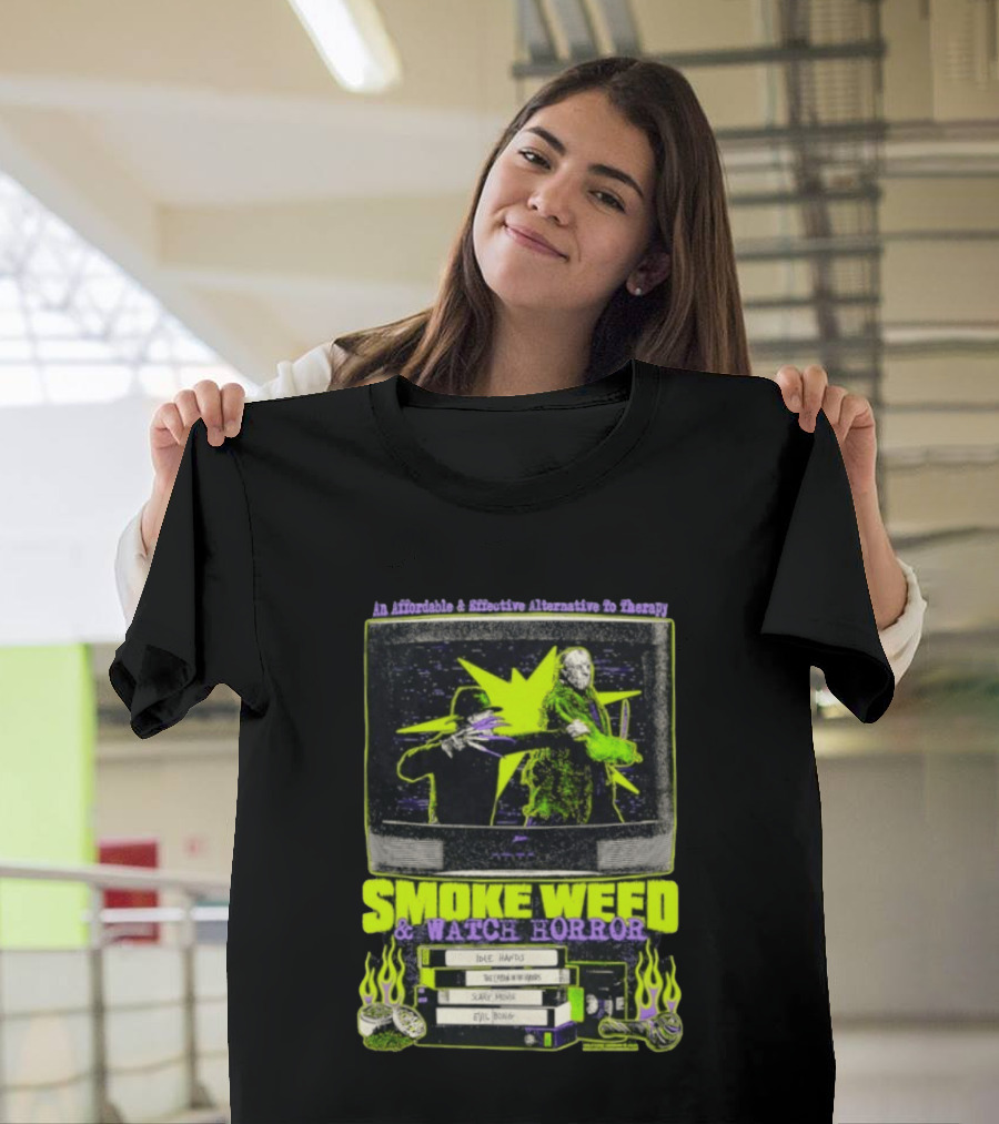 Affordable Effective Alternative Freddy Krueger Jason Voorhees Smoke Weed Horror T-Shirt