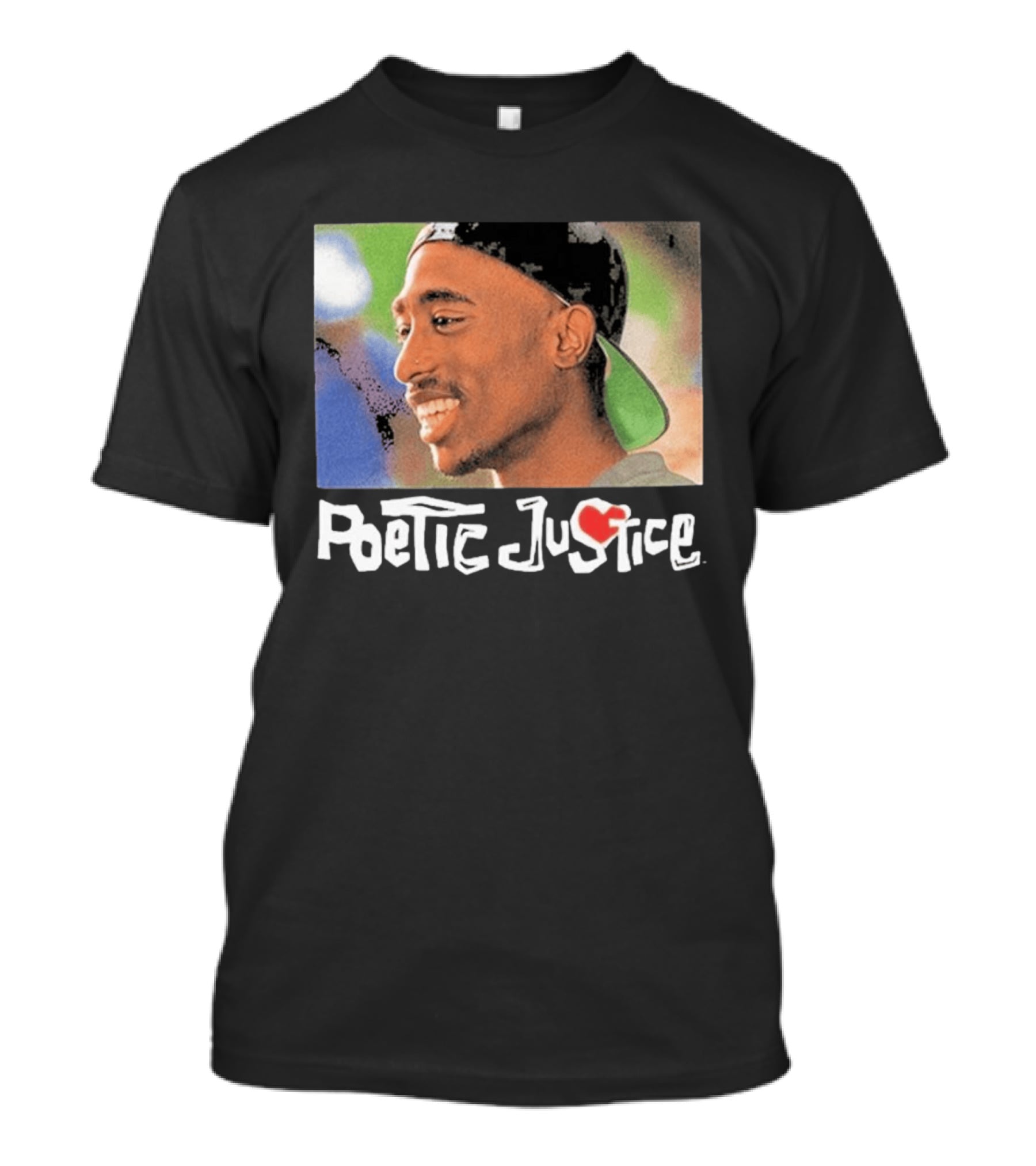 Tupac Poetic Justice Smiling Cap Backwards T-Shirt