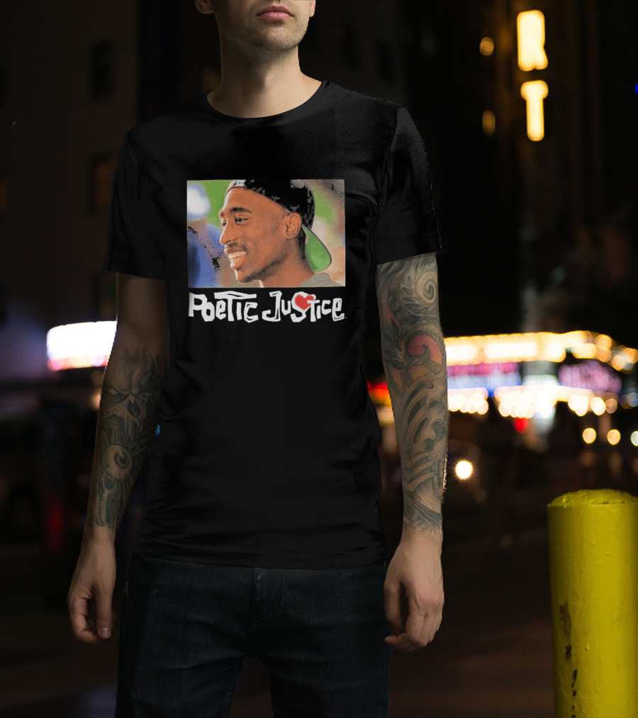 Tupac Poetic Justice Smiling Cap Backwards T-Shirt