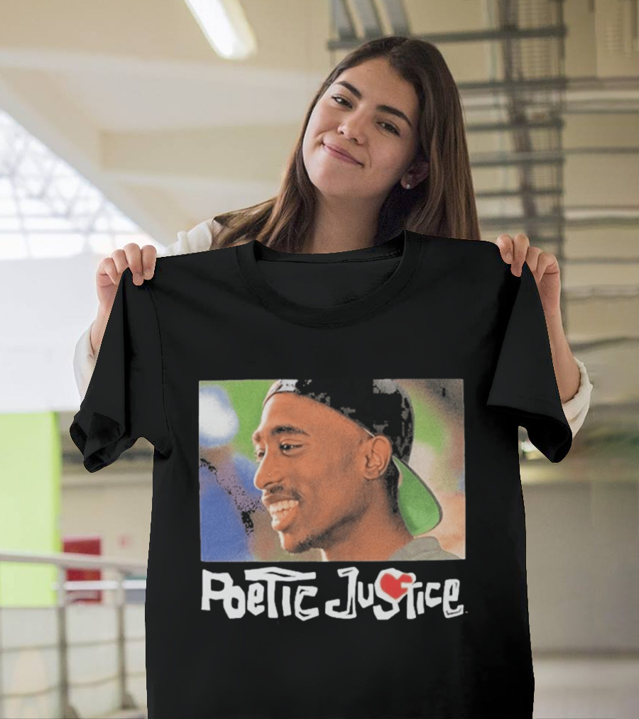 Tupac Poetic Justice Smiling Cap Backwards T-Shirt