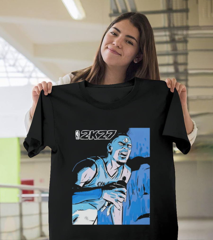 Victor Wembanyama NBA 2K27 Basketball Game Cover T-Shirt