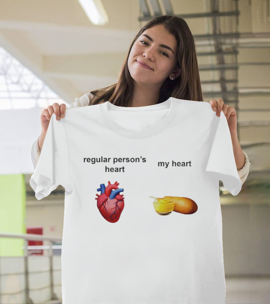 Regular Person's Heart My Heart Corn Dog Mustard T-Shirt