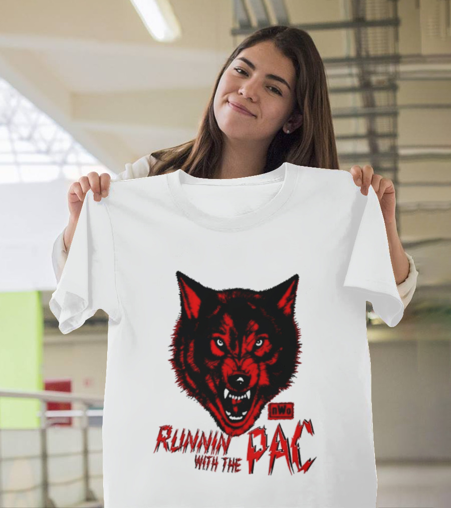 Runnin With The Pac Wolf NWo New World Order 2 Sided T-Shirt