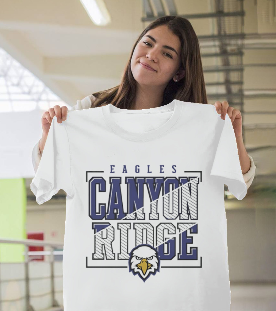 Canyon Ridge Eagles Crown Trio Slanted Lines Head T-Shirt