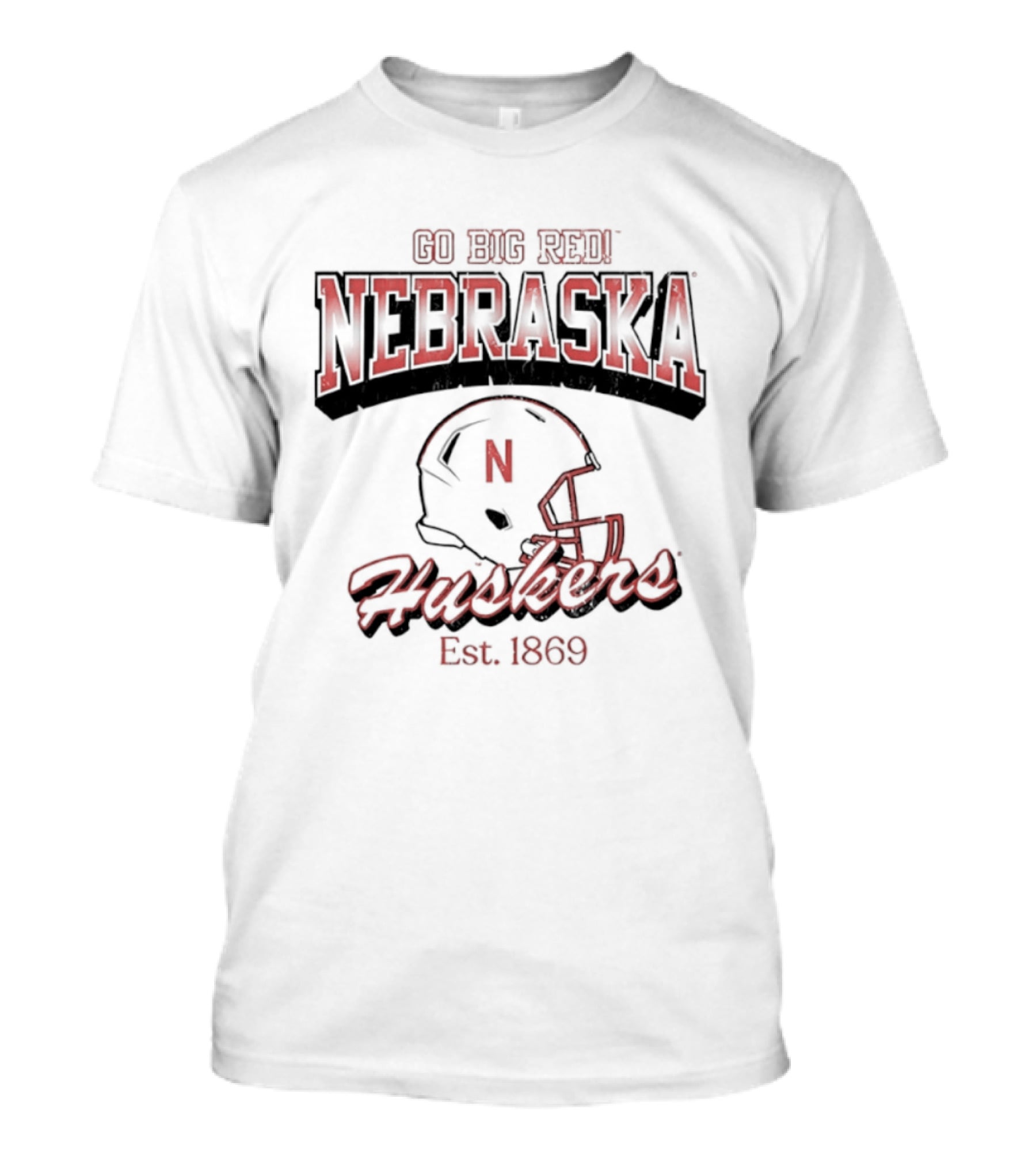 Go Big Red Nebraska Huskers Est 1869 Helmet T-Shirt