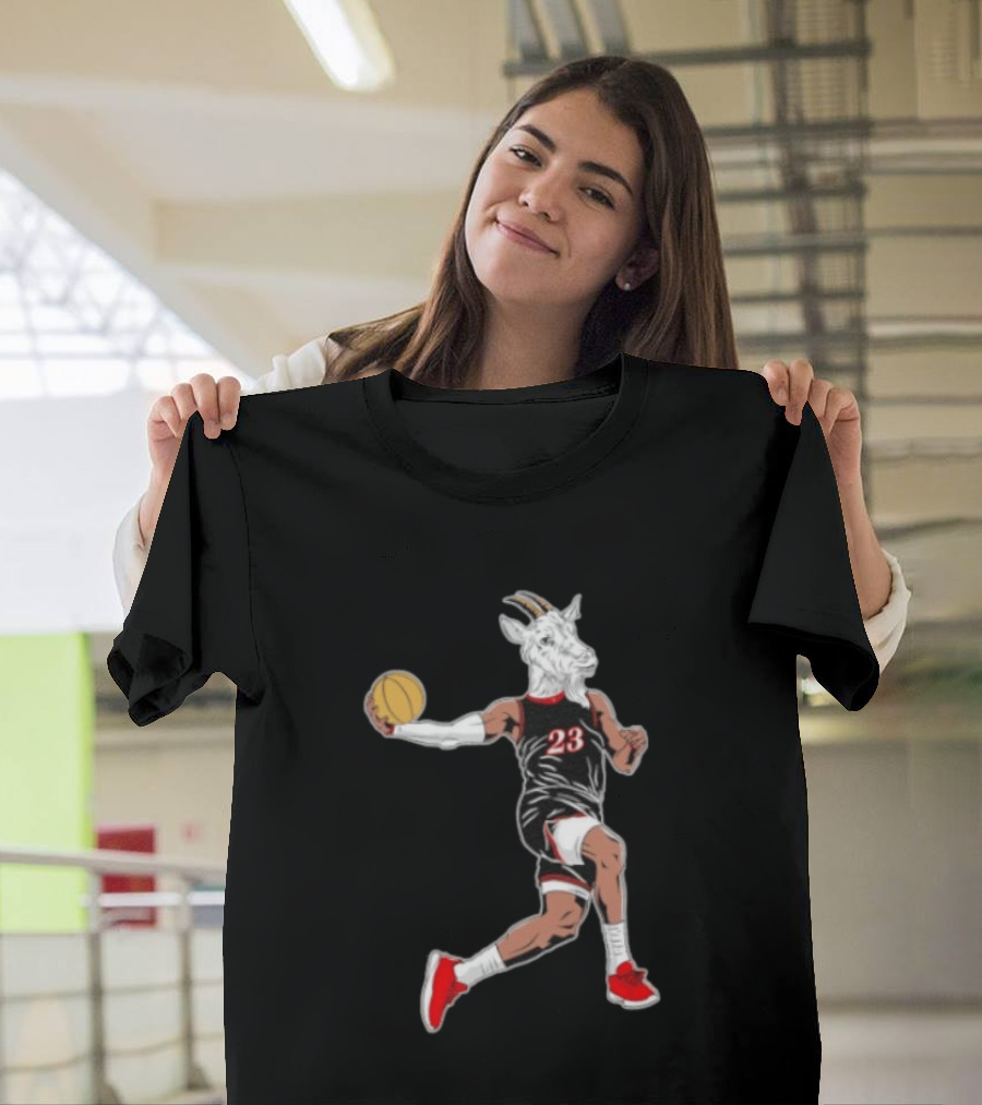 Goat Basketball Player Number 23 Greatest Of All Time Dunking Action T-Shirt