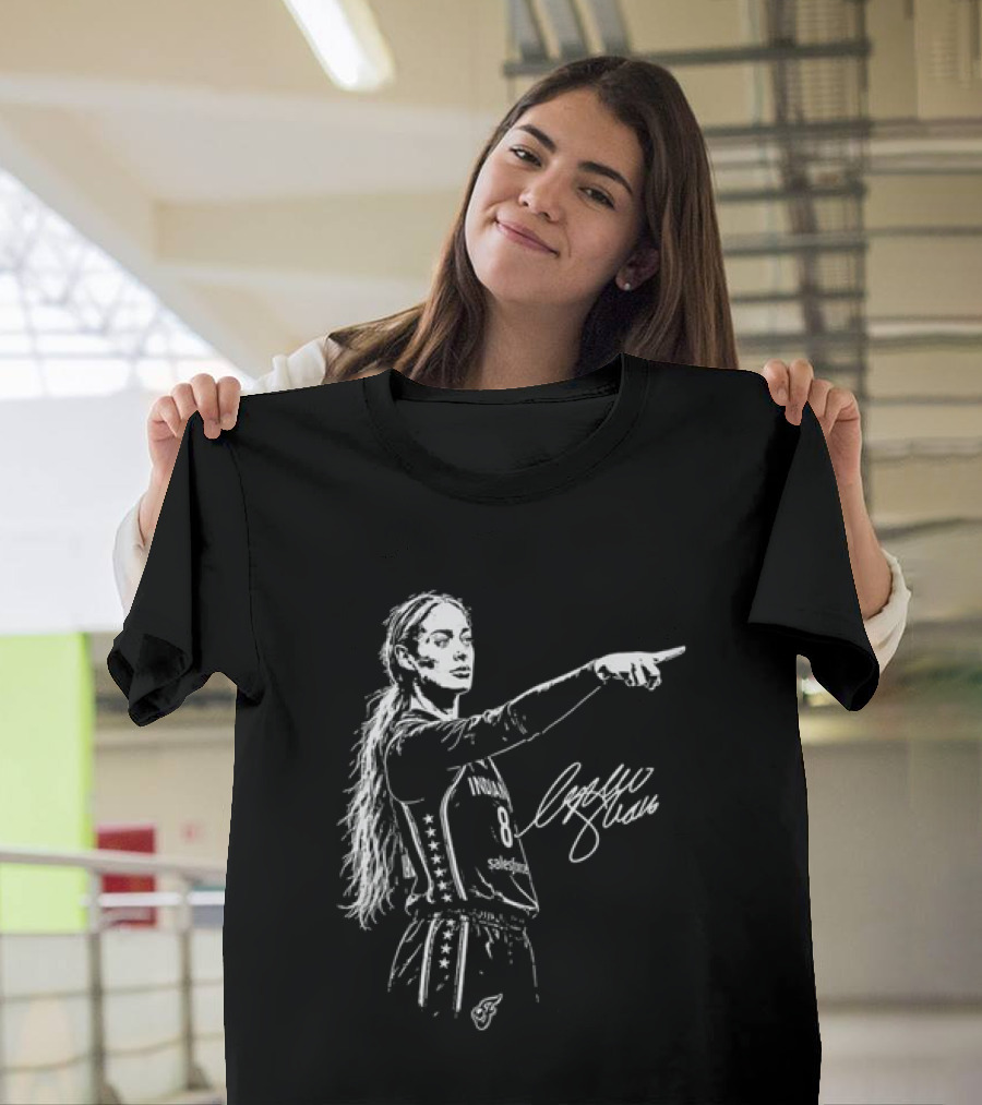 Sophie Cunningham Pointing Gesture Basketball Player Sketch T-Shirt