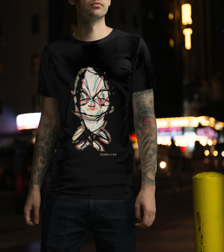 Turnover Store Bug Distorted Face Sketch T-Shirt