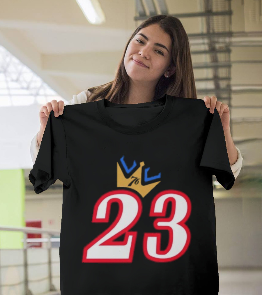 LeBron James 23 King Crown Philadelphia 76ers T-Shirt