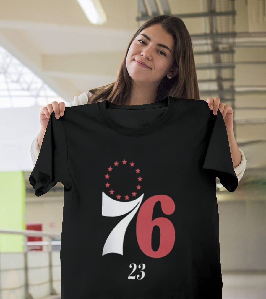 LeBron James Philadelphia 76ers Red In The Paint 23 Number 76 Stars T-Shirt