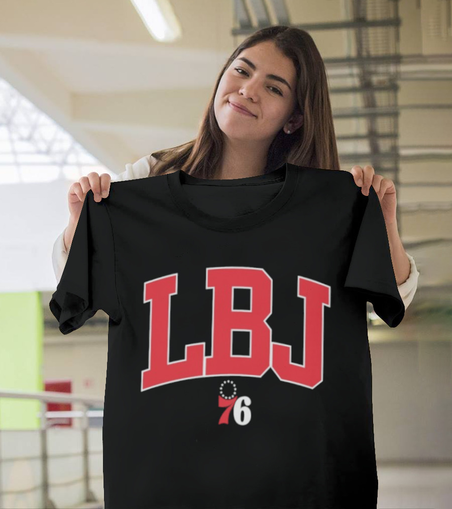 LeBron James LBJ Philadelphia 76ers 76 Royal Varsity Initials T-Shirt