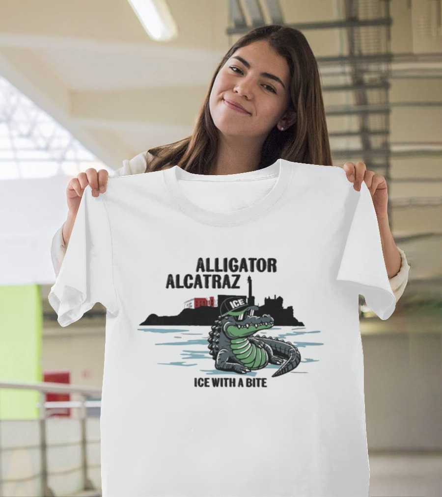 Alligator Alcatraz Ice With A Bite Chilling Reptile At San Francisco Bay T-Shirt