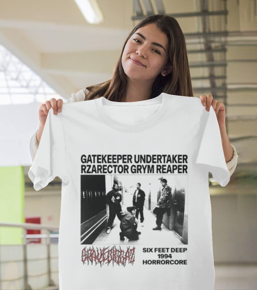 Gravediggaz Six Feet Deep 1994 Gatekeeper Undertaker Rzarector Grym Reaper Horrorcore T-Shirt