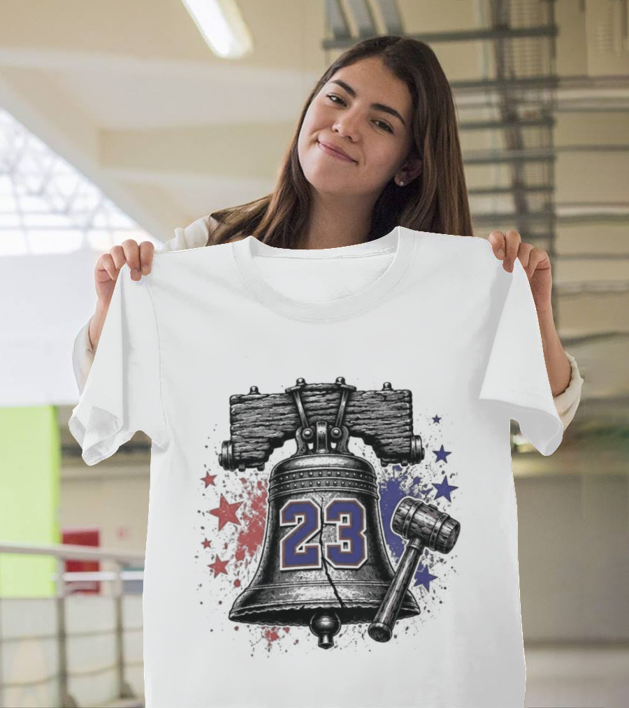 Lebron James 23 Liberty Bell Philadelphia 76ers Fan T-Shirt