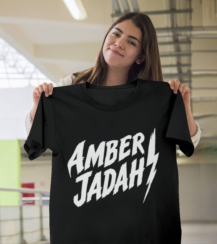Amber Jadah Lightning Bold Text With Iconic Bolt T-Shirt
