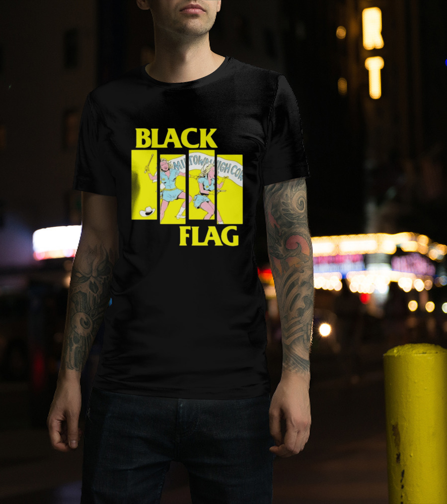 Black Flag Midtown High Comix Punk Rock Mid 20th Century T-Shirt
