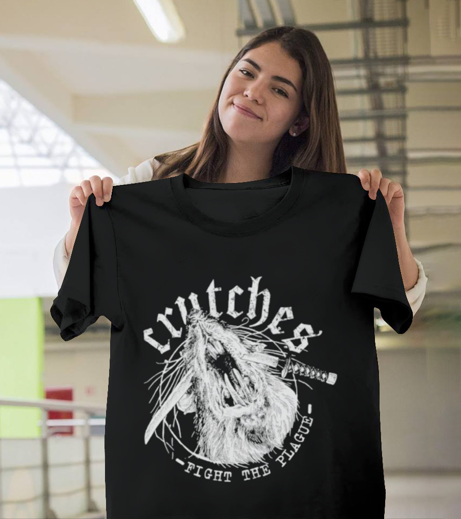 Crutches Fight The Plague Punk Hardcore Twig T-Shirt