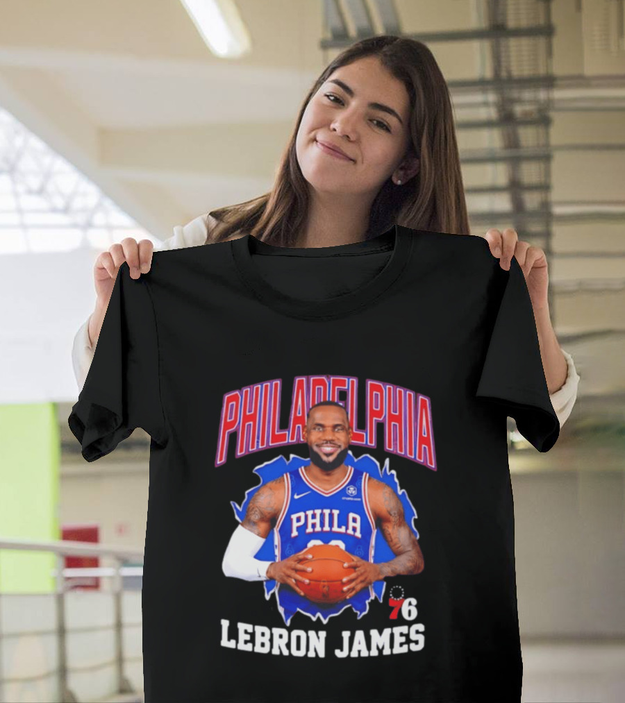 Philadelphia 76ers LeBron James Basketball Jersey Fan T-Shirt