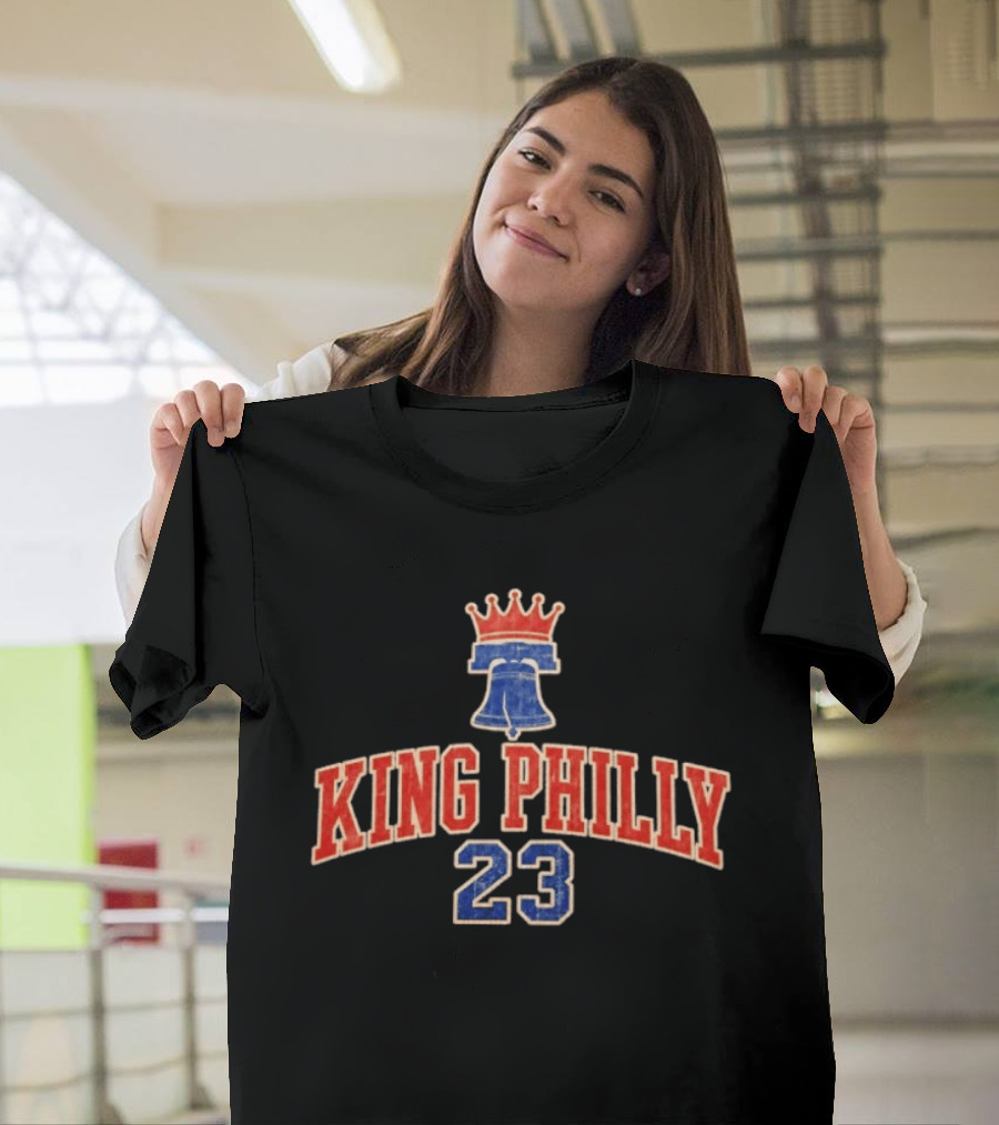 King Philly 23 Crowned Liberty Bell Philadelphia 76ers Joel Embiid T-Shirt