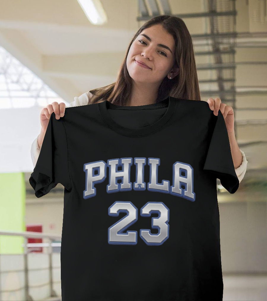 LeBron James 23 Philly Sixers Basketball Two Sided T-Shirt