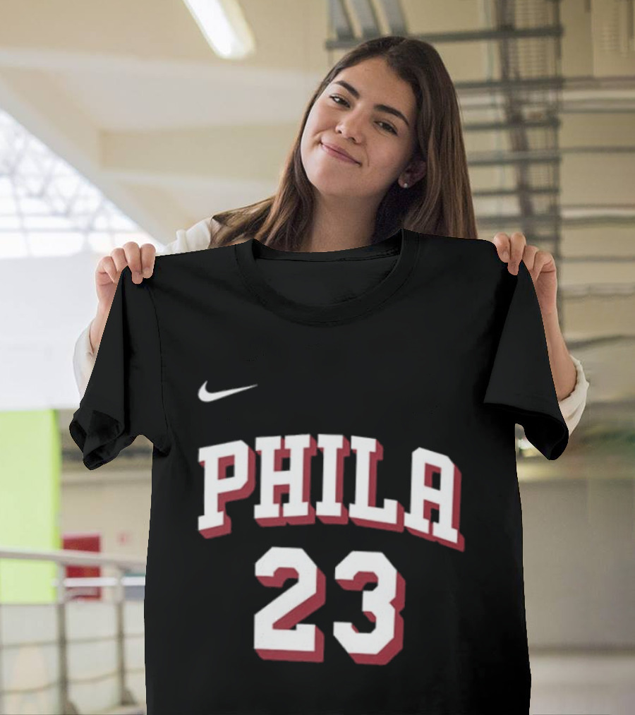 LeBron James 23 Phila 76ers Name Number Royal Nike T-Shirt