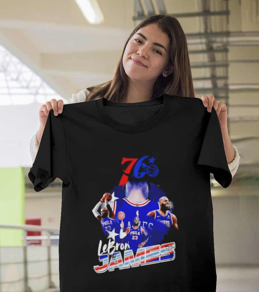 LeBron James Philadelphia 76ers 23 Player Collage T-Shirt
