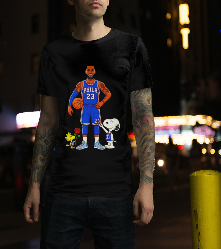 LeBron James Snoopy Woodstock Philadelphia Phila 23 Basketball T-Shirt