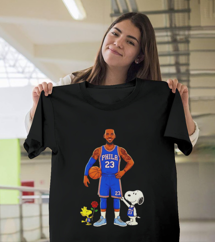 LeBron James Snoopy Woodstock Philadelphia Phila 23 Basketball T-Shirt